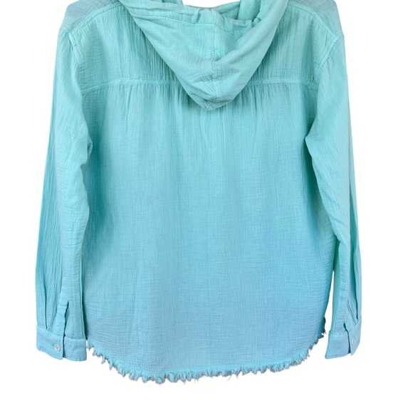 Uncharted Turquoise Hooded Button-Down Shirt - Picture 8 of 11